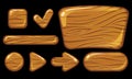 GUI wooden buttons. Game user inteface