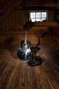 Country  guitar life, hat and boots Royalty Free Stock Photo