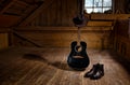 Country  guitar life, hat and boots Royalty Free Stock Photo