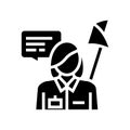 Guid museum worker glyph icon vector illustration Royalty Free Stock Photo