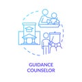 Guidance counselor blue gradient concept icon