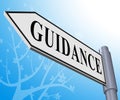 Guidance Sign Means Advice And Support 3d Illustration