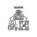 Guide Advice Vector Concept Black Illustration