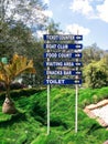 Guide board information board at munnar hill station park direction board