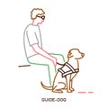 Guide dog icon Royalty Free Stock Photo