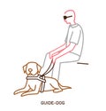 Guide dog icon Royalty Free Stock Photo