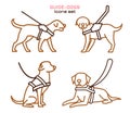 Guide dog icons set