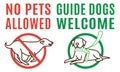 Guide dogs welcome sign.