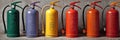 Visual Guide Detailing Various Fire Extinguisher Types and Their Proper Usage in Emergency Situations Royalty Free Stock Photo