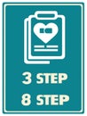 Guide Illustrating Three-Step and Eight-Step Processes for Relationship or Health Management Royalty Free Stock Photo