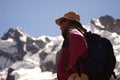 Guide on Inca Trail - Salcantay Valley Royalty Free Stock Photo