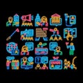 Guide Lead Traveler neon glow icon illustration