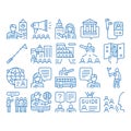 Guide Lead Traveler icon hand drawn illustration