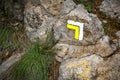 Guide mark for hiking or mountain walks Royalty Free Stock Photo