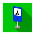 Guide road sign icon in flat style isolated on white background. Road signs symbol. Royalty Free Stock Photo