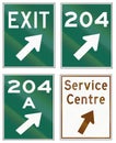 Guide road signs in Ontario - Canada