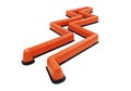 Navigate the path with flexible orange lane separators, perfect for sports or crowd control Royalty Free Stock Photo