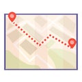 Guidebook itinerary icon, cartoon style