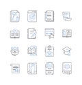 Guidebook and neuroscience line icons collection. Cognition, Brain, Neuroplasticity, Memory, Attention, Perception