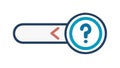Guided Search Icon, Left Arrow with Question Mark, vector design Generative AI Royalty Free Stock Photo