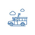 Guided tour line icon concept. Guided tour flat vector symbol, sign, outline illustration.