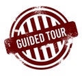 guided tour - red round grunge button, stamp