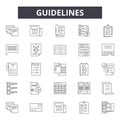 Guidelines line icons, signs, vector set, linear concept, outline illustration Royalty Free Stock Photo