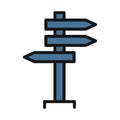 Guidepost line isolated vector icon can be easily modified and edit Royalty Free Stock Photo