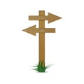 Guidepost and pointing wooden arrows index vector