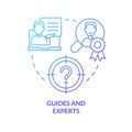 Guides and experts blue gradient concept icon