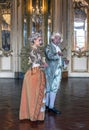 Guides in old outfits at the excursion in Queluz palace