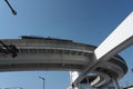 A guideway bus system or guided busway, Yutorito line, track near Ozone station in Nagoya, Japan Royalty Free Stock Photo