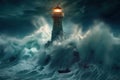 Guiding Light Amidst the Storm: Sea Lighthouse - AI