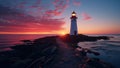 Guiding Light - Lighthouse Majesty After Sunset