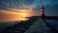 Guiding Light - Lighthouse Majesty After Sunset