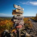 Guiding Light of Possibilities: Colorful Signpost Illuminating Diverse Destinations