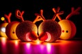 Guiding Lights Illuminating the Holiday Spirit with Light Up Rudolph Noses.AI Generated