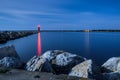 Michigan Great Lakes Lighthouse Beacon At Night Royalty Free Stock Photo