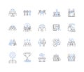 Guild line icons collection. Community , Friendship , Alliance , Teamwork , Loyalty , Support , Unity vector and linear