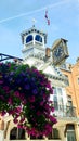 Guildford clock and flowers Royalty Free Stock Photo