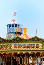 Guildford, England - May 28 2018: Old fashioned helter skelter f Royalty Free Stock Photo