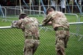 Guildford, England - May 28 2018: Two young British soldiers