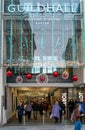 Guildhall shopping centre in Exeter. View of the entrance at Christmas time.