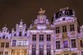 Guildhalls on Grand Place in Brussels, Belgium. Royalty Free Stock Photo