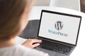 Laptop with logotype - WordPress