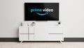 TV with Amazon prime video logo Royalty Free Stock Photo