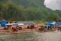 Landing spot for small raft ferries along Li River in Guilin, China