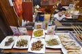 Edible insects on a night market restaurant display.