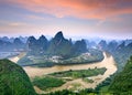 Karst Mountains in Guilin, China Royalty Free Stock Photo