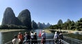 Panorama of The Li River and the Karst Mountains. Guilin, Guangxi, China. October 30, 2018.